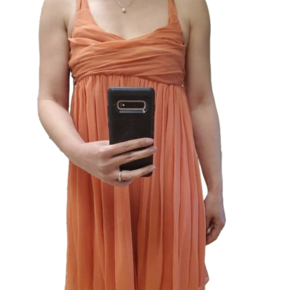 Full circle Salmon  colored silk dress small